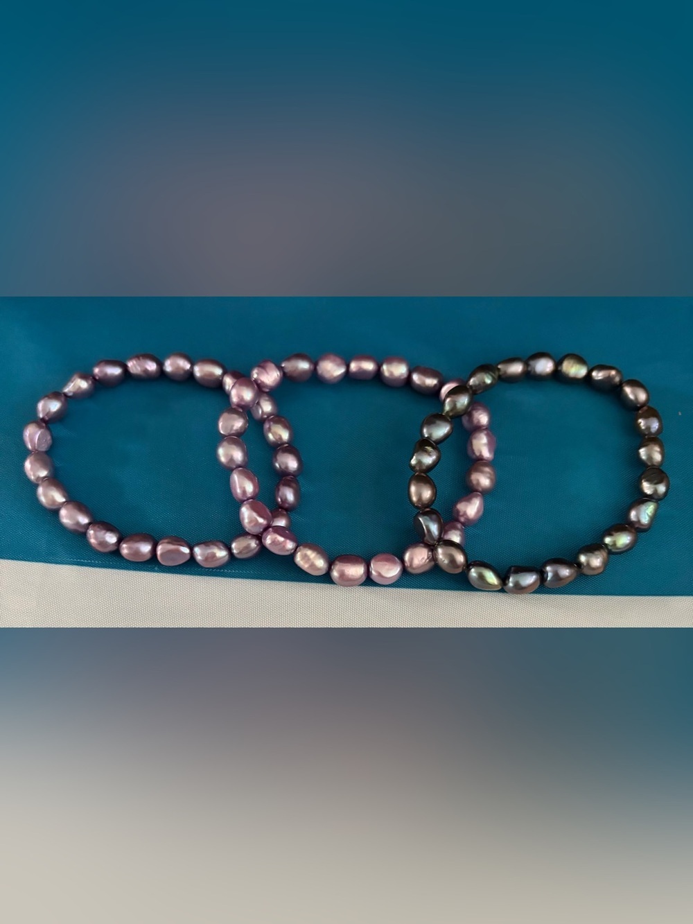 Set of 3 Freshwater Baroque Pearl Bracelets - Women Jewelry